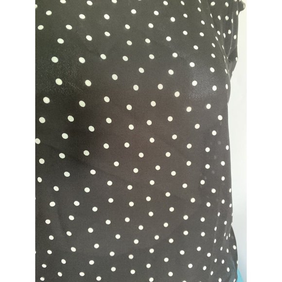 Ann Taylor Blouse Shell Black & White Polka Dot Size XXS Petite Career New w Tag - Picture 4 of 16